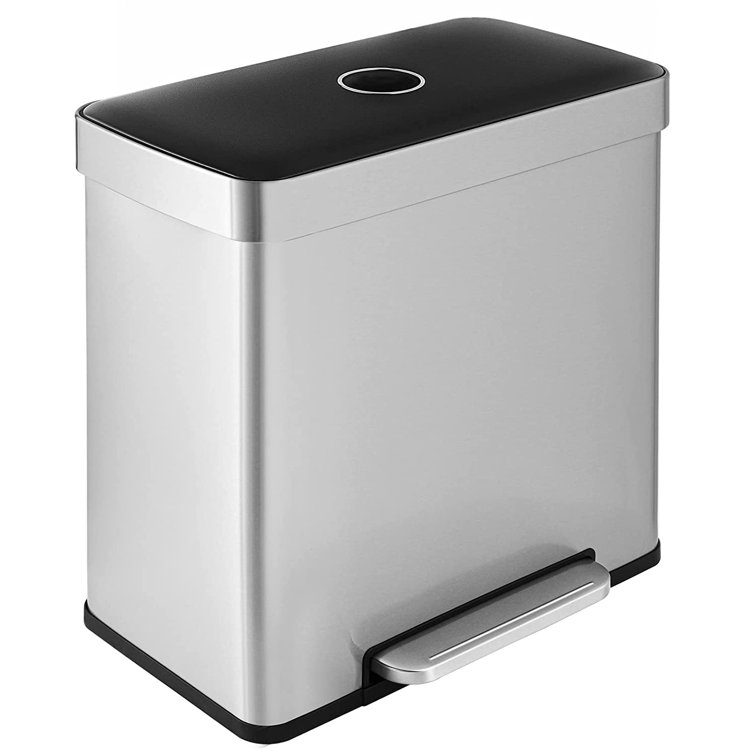 Pirecart Stainless Steel 16 Gallon Step On Trash Can & Reviews Wayfair